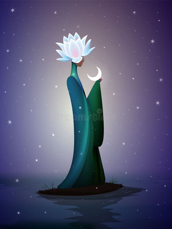 Красивая фея ночи, sping фея, фантастическая бесплатная иллюстрация